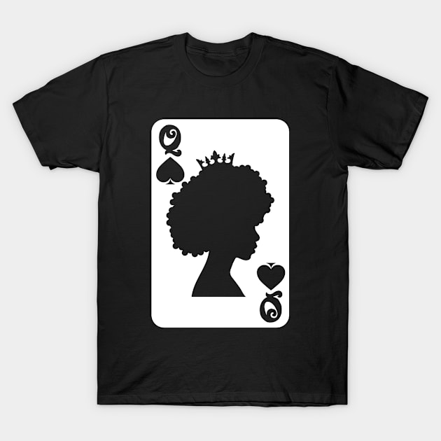 Black queen card T-Shirt by Atelier Djeka